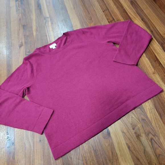 J. Crew Sweaters - J. CREW Teddie Sweater Cotton Wool Blend In Bright Burgandy Size XL